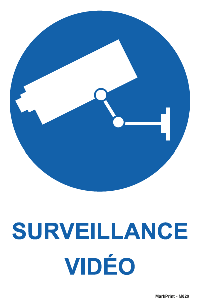 Surveillance vidéo - M829 - étiquettes et panneaux d'obligation et de consigne - picto et texte portrait