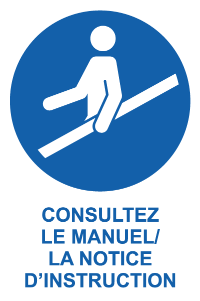 Consultez le manuel / la notice d'instruction - M833 - étiquettes et panneaux d'obligation et de consigne - picto et texte portrait