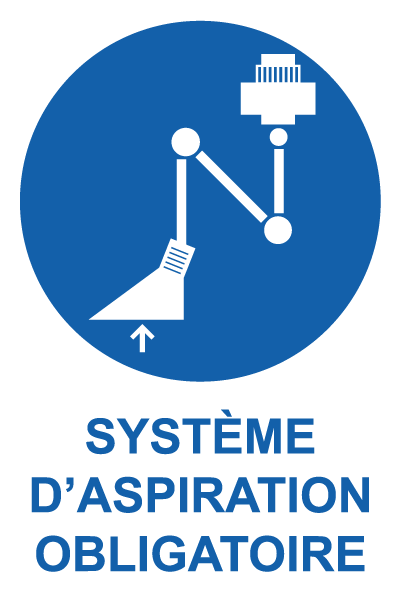 Système d'aspiration obligatoire - M836 - étiquettes et panneaux d'obligation et de consigne - picto et texte portrait