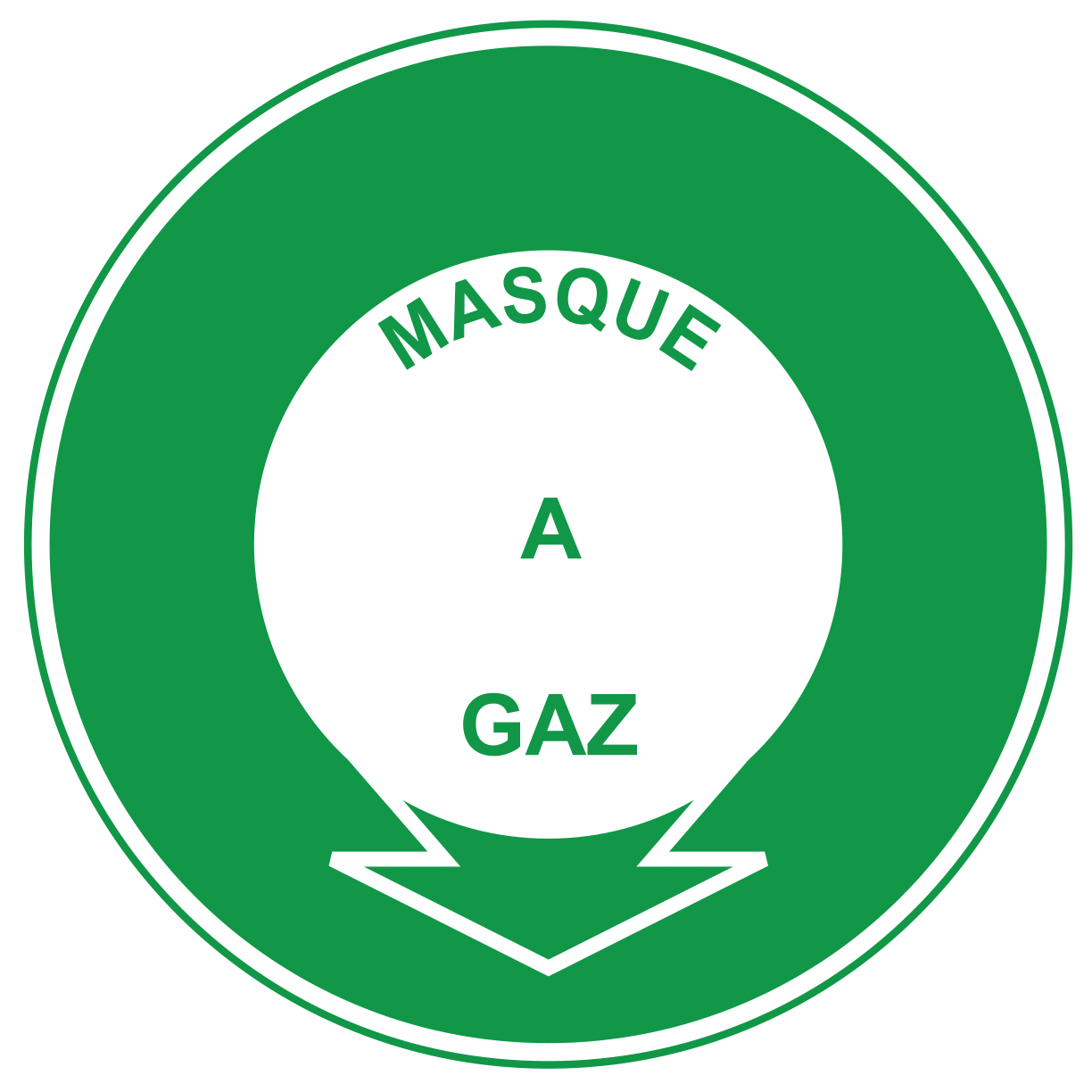 Masque à gaz - E601 - étiquettes et panneaux d'évacuation, de sauvetage et de secours