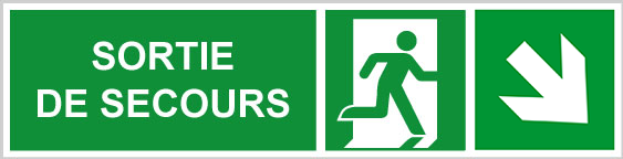 Sortie de secours - E510 - étiquettes et panneaux d'évacuation, de sauvetage et de secours - paysage