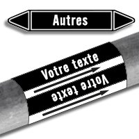 Étiquettes adhésives de marqueur de tuyauterie autre noir