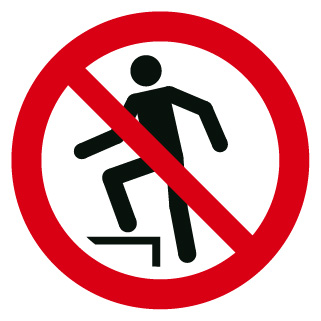 Interdiction de marcher sur la surface