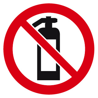 Interdiction d'utiliser l'extincteur