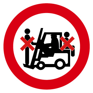 Passagers interdits sur les chariots élévateurs - P169 - étiquettes et panneaux d'interdiction et de restriction
