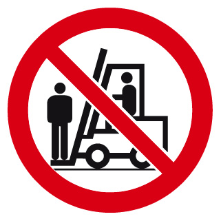 Passagers interdits sur les chariots élévateurs