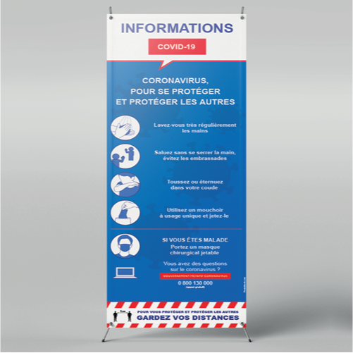 Kakémono informations COVID-19 et personnalisé