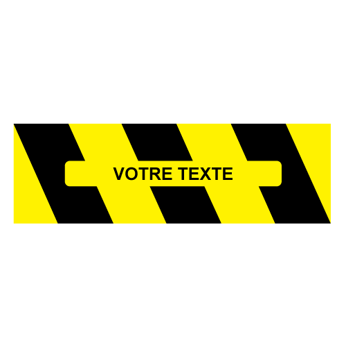 Marquage au sol adhésif-zone Bicolore coupe-feu personnalisé "votre texte"