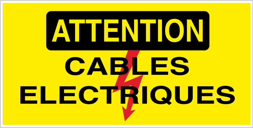 Cables électriques - W600 - étiquettes et panneaux de danger et de prévention - texte paysage