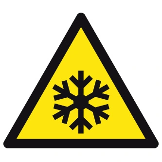 Basses températures, conditions de gel-étiquette et panneau de danger et de prévention