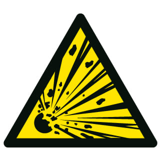 Pictogramme de sécurité "Matières explosives" W002 Etiquettes ou panneau