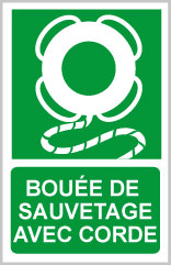 Bouée de sauvetage - E422 - étiquettes et panneaux d'évacuation, de sauvetage et de secours - picto et texte portrait