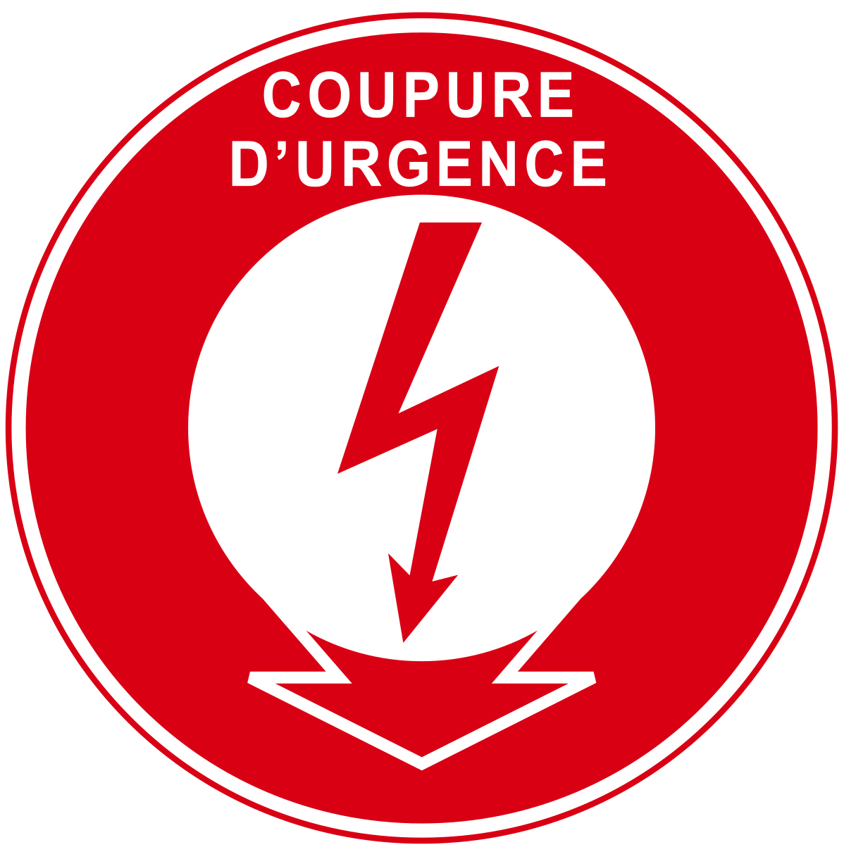 Coupure d'urgence - F308 - étiquettes et panneaux d'incendie et de sécurité