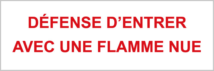Défense d'entrer avec une flamme nue - P915 - étiquettes et panneaux d'interdiction et de restriction - texte paysage