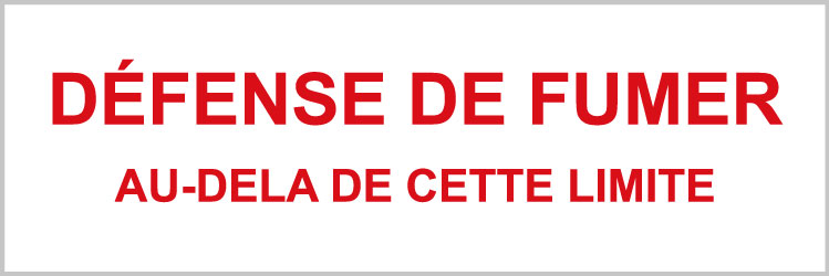 Défense de fumer au-delà de cette limite - P930 - étiquettes et panneaux d'interdiction et de restriction - texte paysage