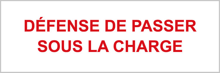 Défense de passer sous la charge - P900 - étiquettes et panneaux d'interdiction et de restriction - texte paysage