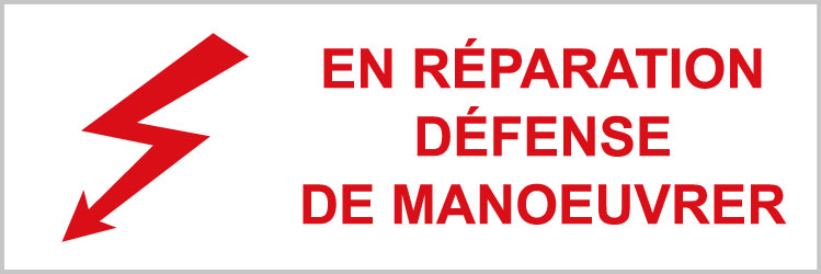 En réparation défense de manoeuvrer - P307 - étiquettes et panneaux d'interdiction et de restriction - picto et texte paysage