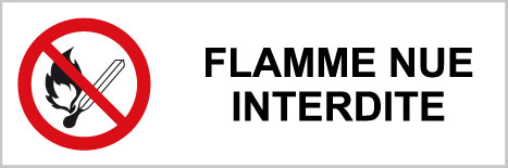 Flamme nue interdite - P520 - étiquettes et panneaux d'interdiction et de restriction - picto et texte paysage