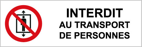 Interdit au transport de personnes - P526 - étiquettes et panneaux d'interdiction et de restriction - picto et texte paysage