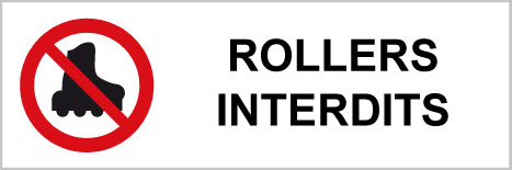 Rollers interdits - P541 - étiquettes et panneaux d'interdiction et de restriction - picto et texte paysage