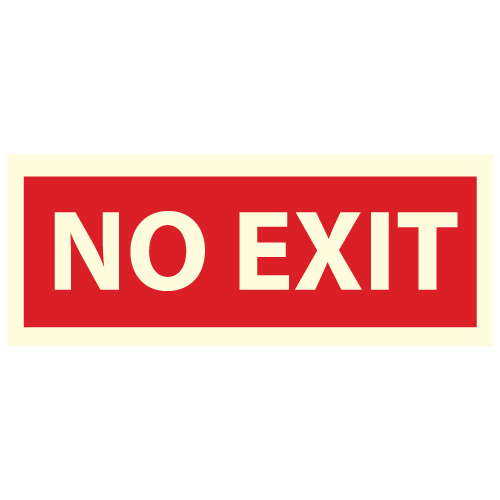 No exit photoluminescent - EX23 - étiquettes et panneaux d'incendie et de sécurité - photoluminescent
