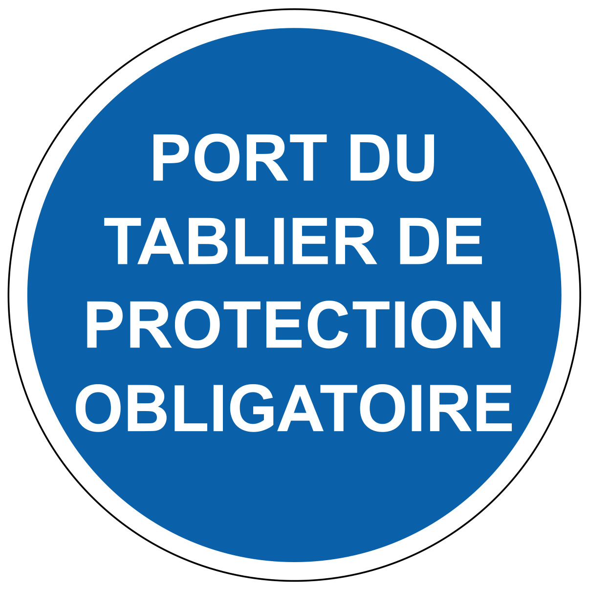Port du tablier de protection obligatoire - M306 - étiquettes et panneaux d'obligation et de consigne