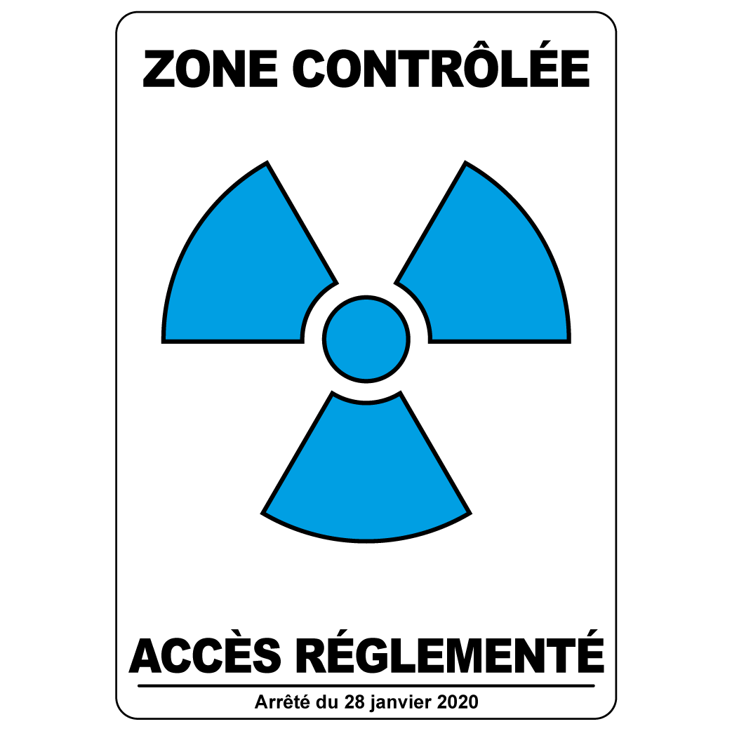 Zone contrôlée, accès réglementé - P762 - étiquettes et panneaux d'interdiction et de restriction - picto et texte portrait