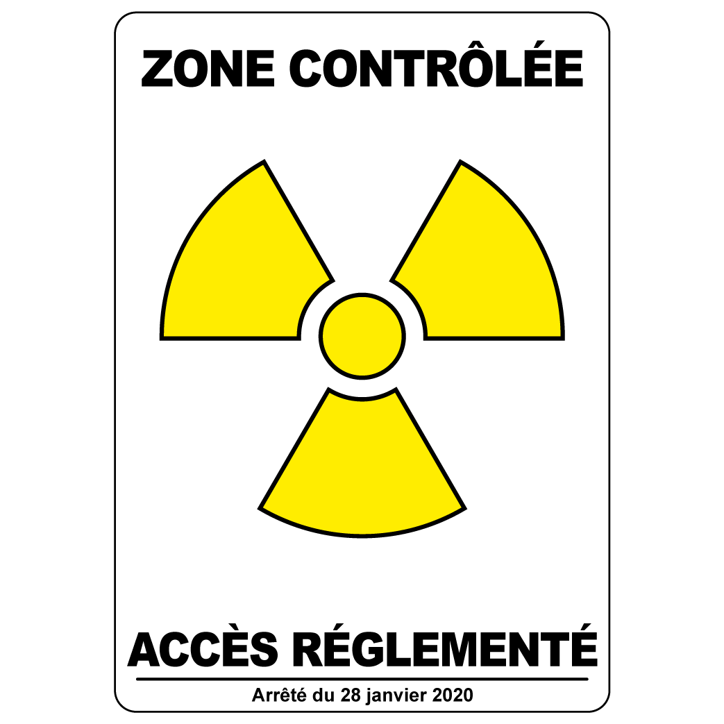 Zone contrôlée, accès réglementé - P762 - étiquettes et panneaux d'interdiction et de restriction - picto et texte portrait