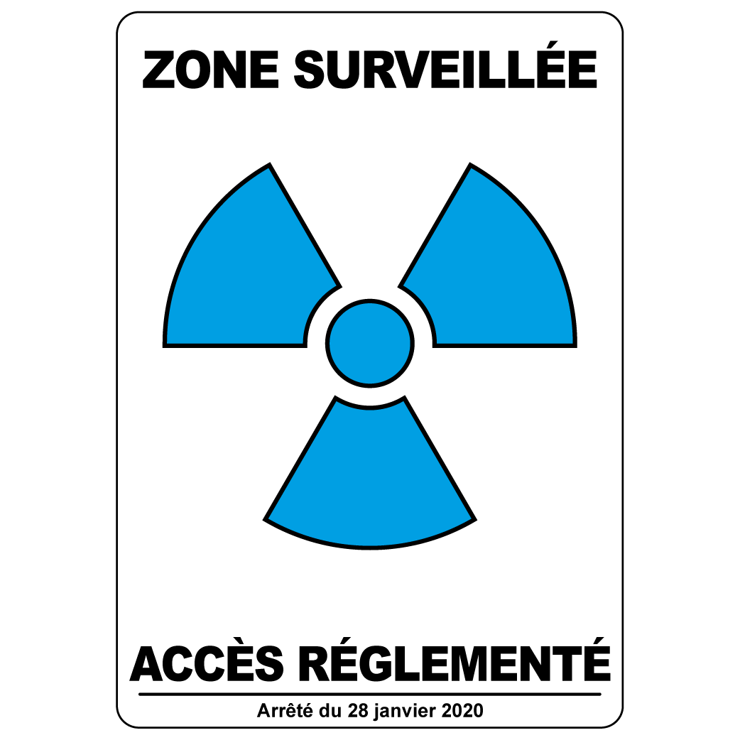 Zone surveillée, accès réglementé - étiquettes adhésives et panneaux d'interdiction et de restriction