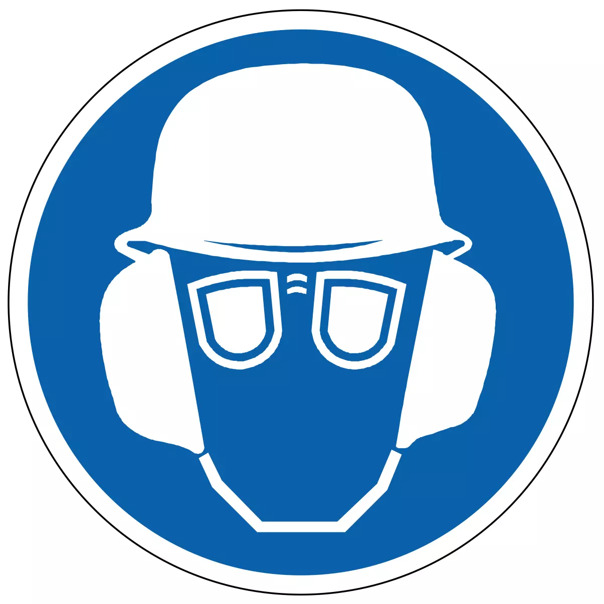 Port du casque, lunettes et protection auditive - étiquettes et panneaux d'obligation et de consigne