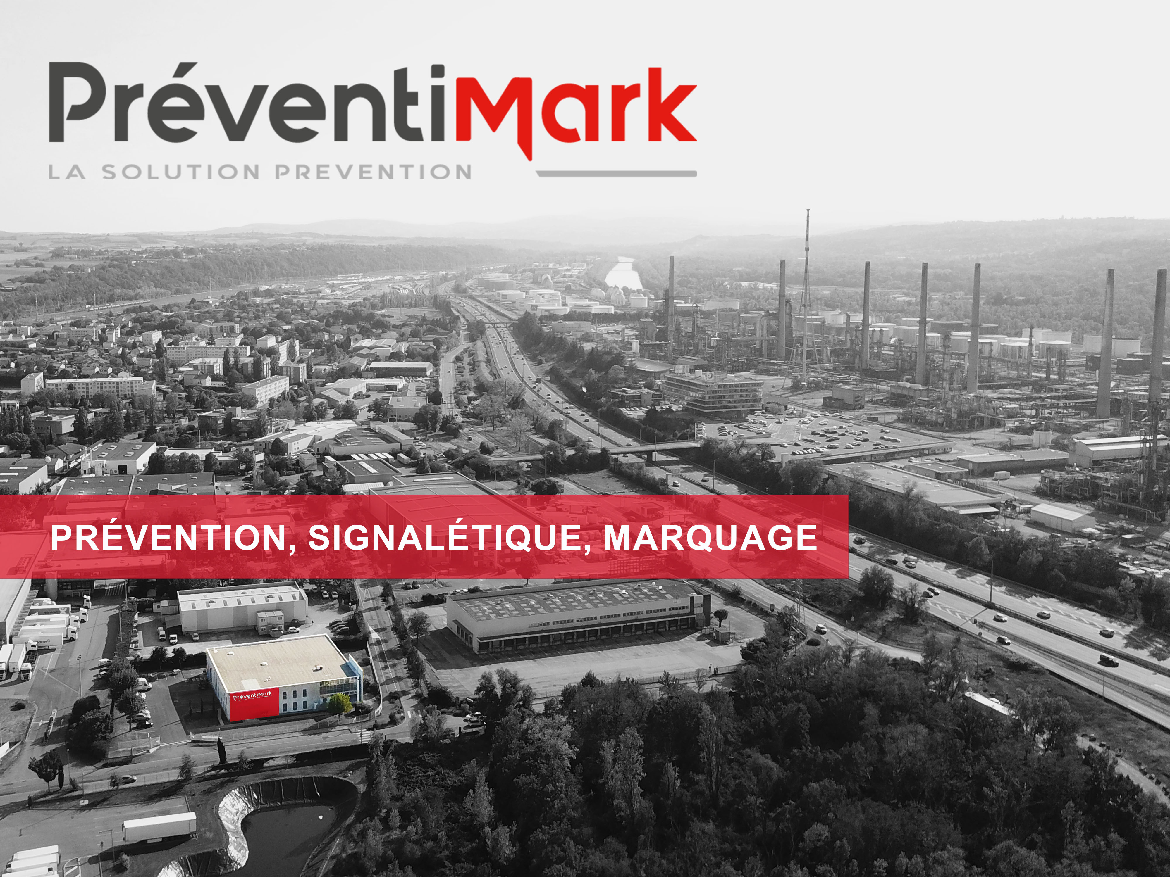 PREVENTIMARK vu du ciel solution prevention signaletiqu -marquage