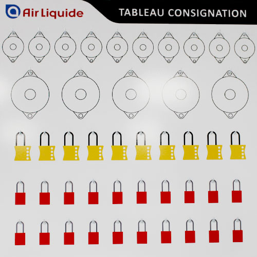 Panneau tableau de consignation realise par preventimark pour air liquide