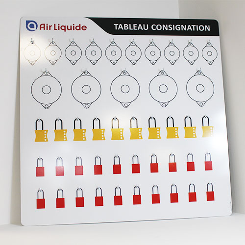 Panneau tableau de consignation realise par preventimark pour air liquide