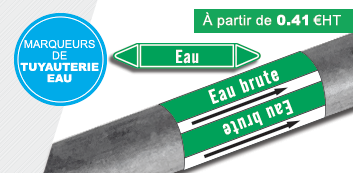 Marqueurs De Tuyauterie EAU CHAUDE SANITAIRE - Lot De 10, 200x26mm, Conforme Normes CLP Et AFNOR