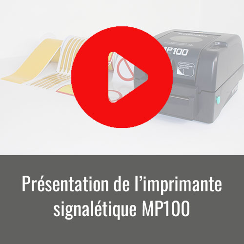 Imprimante signalétique d'étiquettes adhésives à transfert thermique :  MP100 - Préventimark